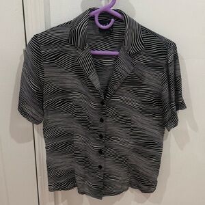 JKLA Black and White Striped Shirt